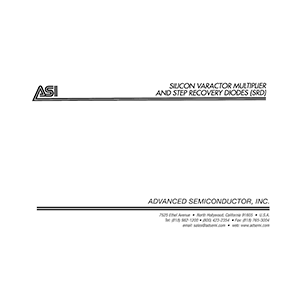 AS63D Advanced Semiconductor Step Recovery Diode Data Sheet