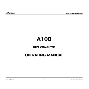 Aeris A100 Dive Computer Operating Manual