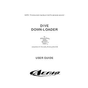 Aeris Dive Down-Loader Software User Guide