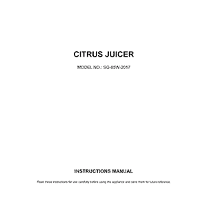 Aicok Citrus Juicer SG-85W-2017 Instructions Manual