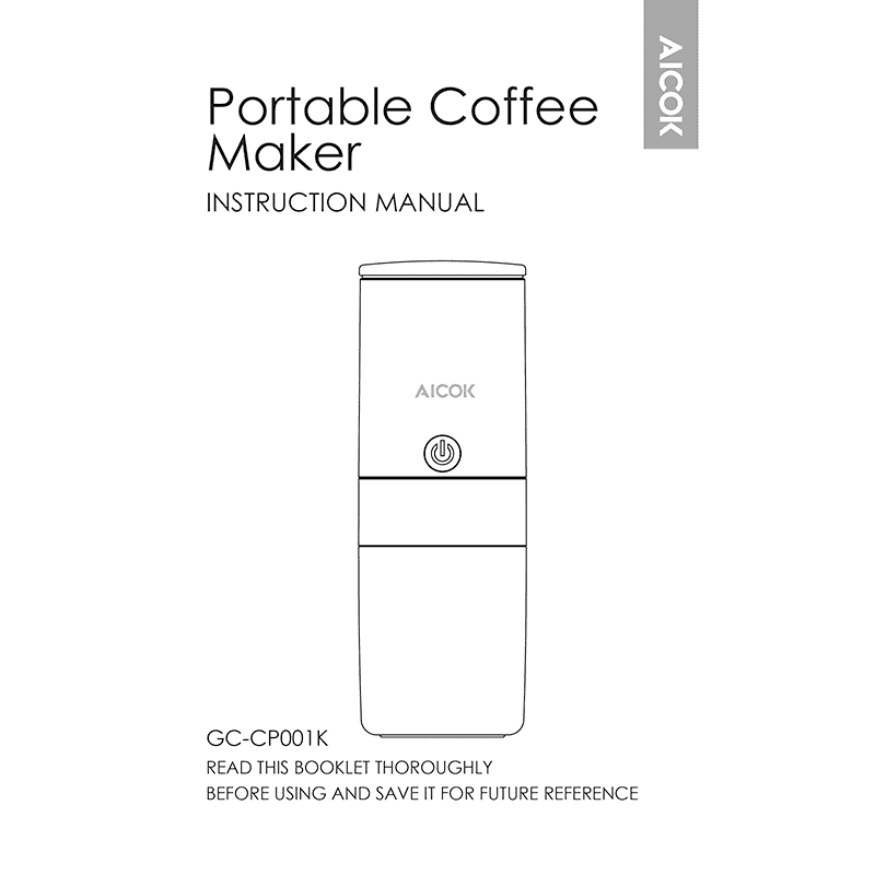 Aicok GC-CP001K Portable Coffee Maker Instruction Manual