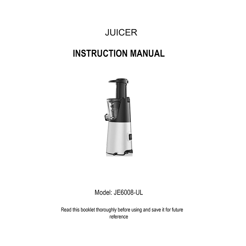 Aicok JE6008-UL Slow Masticating Juicer Instruction Manual