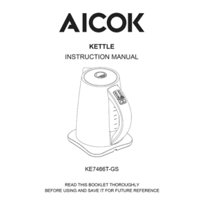 Aicok KE7466T-GS Electric Kettle Instruction Manual