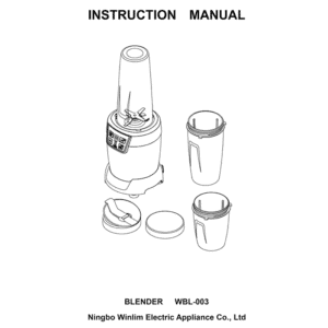 Aicok WBL-003 Blender Instruction Manual