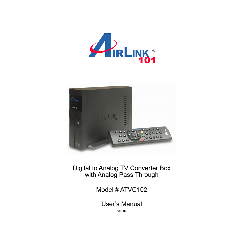 AirLink101 ATVC102 ATSC Digital Converter Box User's Manual