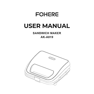 Fohere AK-A019 Sandwich Maker User Manual