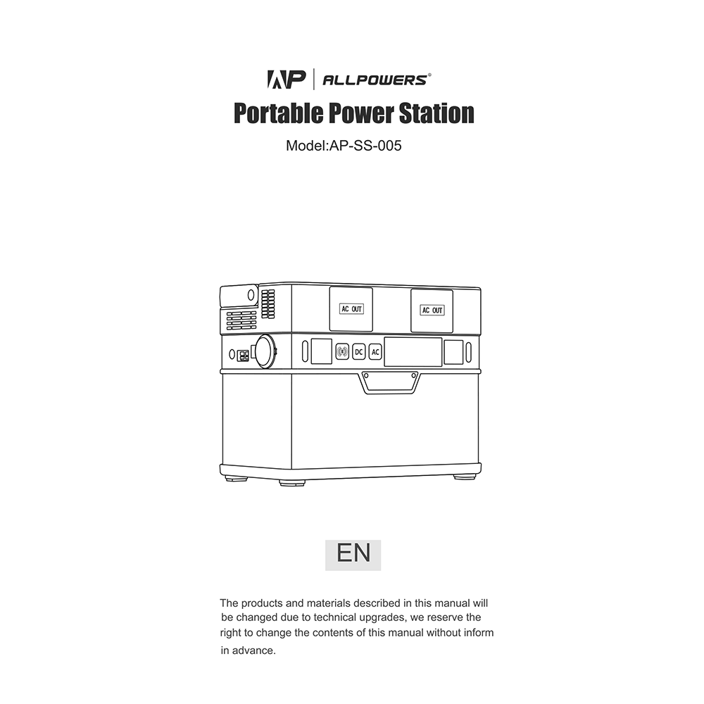 ALLPOWERS S300 Portable Power Station User Manual