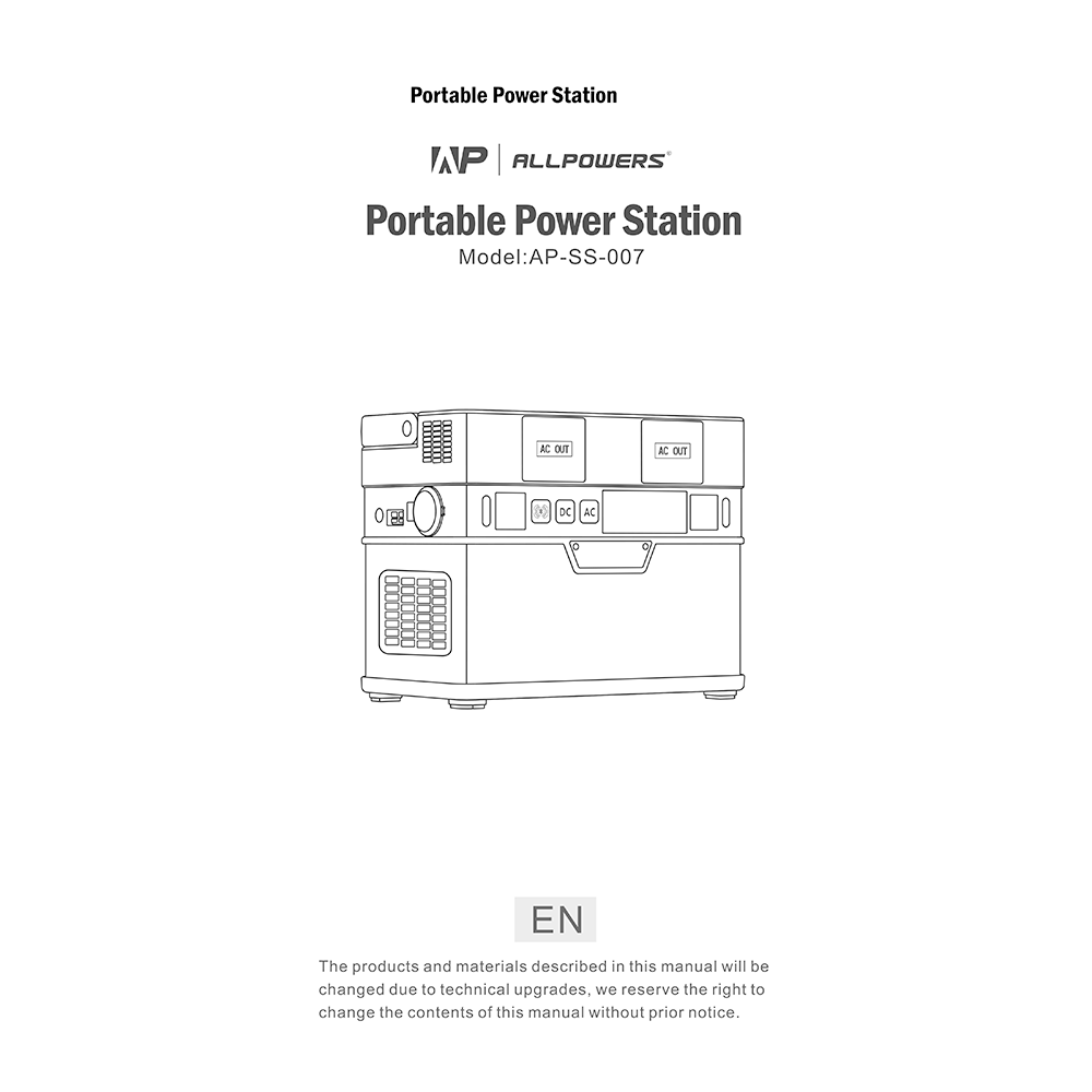 ALLPOWERS S700 Portable Power Station User Manual