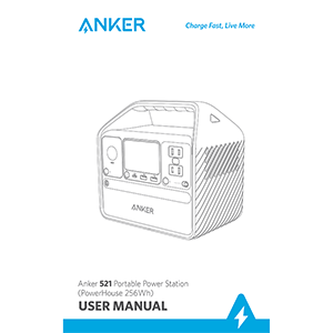 Anker 521 PowerHouse 256Wh Portable Power Station A1720 User Manual