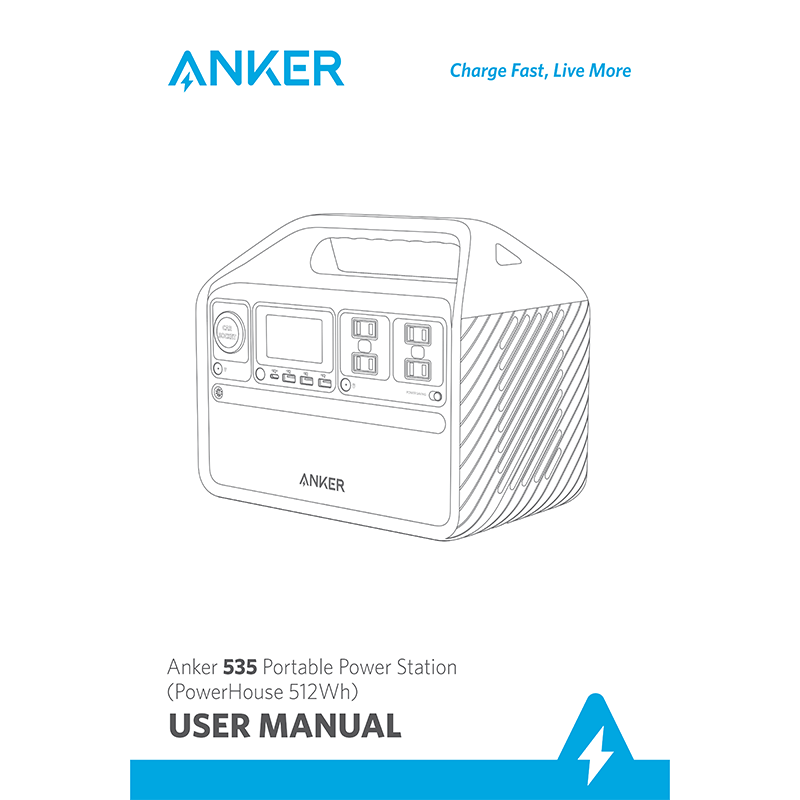 Anker 535 PowerHouse 512Wh Portable Power Station A1751 User Manual
