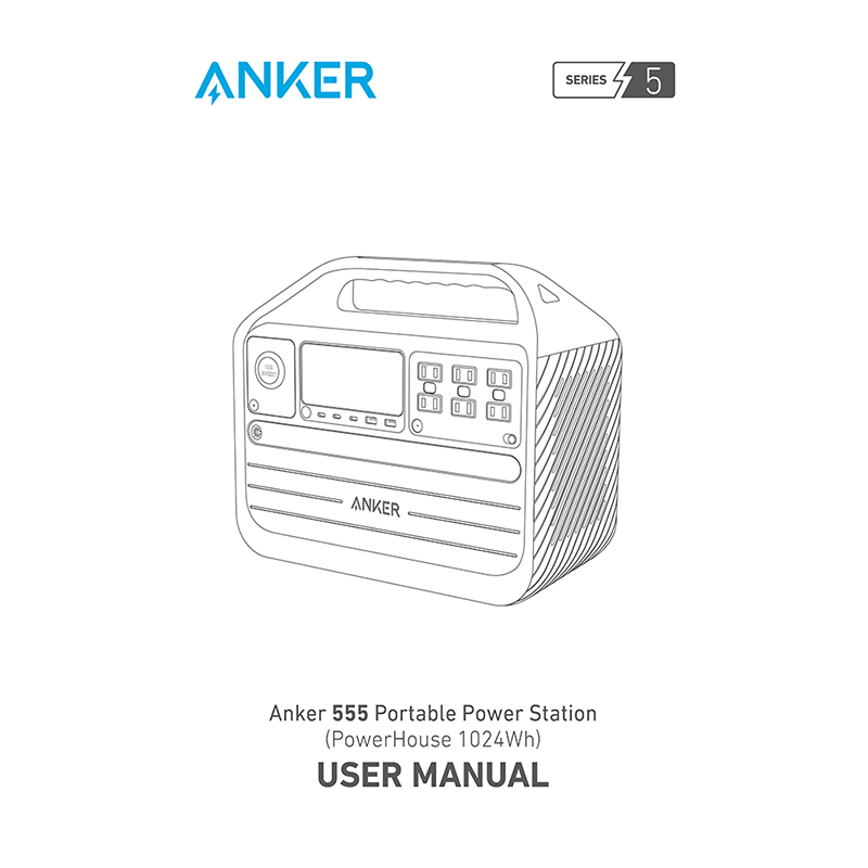 Anker 555 PowerHouse 1024Wh Portable Power Station A1760 User Manual