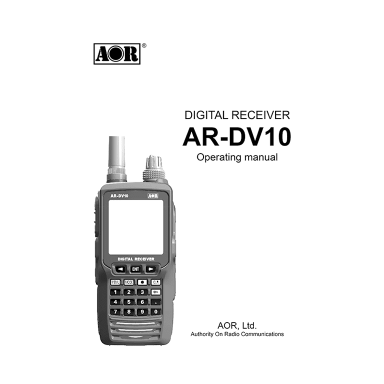 Receiver Document AOR AR-DV10 Digital Receiver Operating manual | teklib: tech doc library