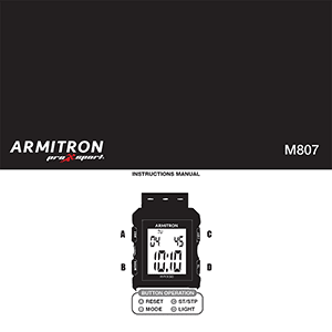 Armitron 40/8177 All-Sport/Pro Sport Digital Watch Instruction Manual