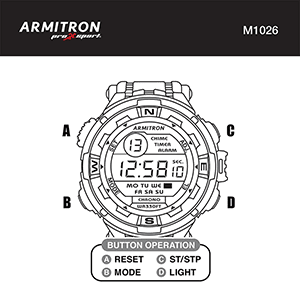 Armitron 40/8301 Digital Watch Instruction Manual