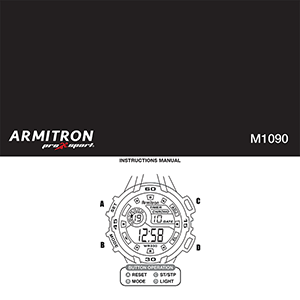 Armitron 40/8347 Pro Sport Digital Watch Instruction Manual