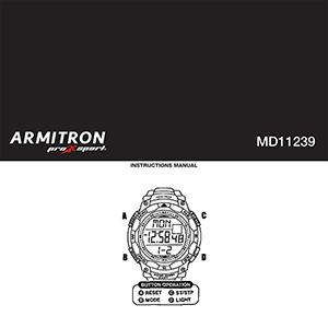 Armitron 40/8377 Pro Sport Digital Watch Instruction Manual
