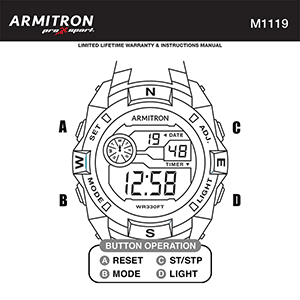 Armitron 40/8380 Digital Watch Instruction Manual