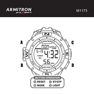 Armitron 40/8410 Digital Watch Instruction Manual