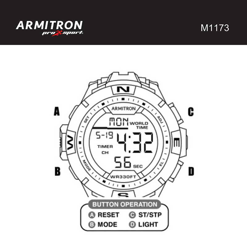 Armitron 40/8410 Digital Watch Instruction Manual