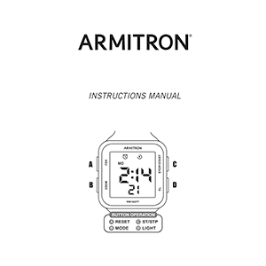 Armitron Pro Sport 40/8417 Digital Watch Instruction Manual