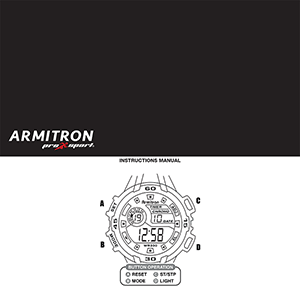 Armitron 40/8450 Pro Sport Digital Watch Instruction Manual