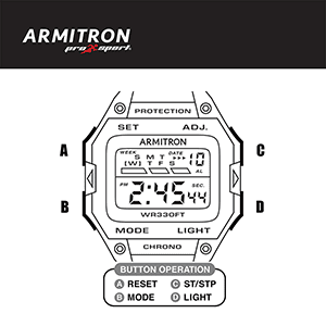 Armitron 40/8461 Digital Watch Instruction Manual