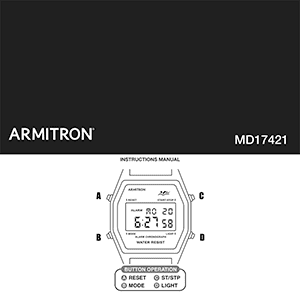 Armitron Rogue 40/8487 Digital Watch Instruction Manual