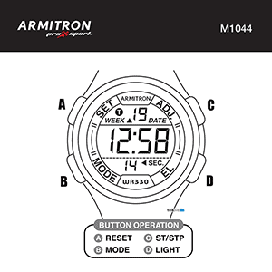 Armitron Plums 45/7113 Digital Watch Instruction Manual