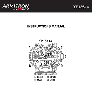 Armitron Dual Pro-Sport 52mm Analog-Digital Watch Instructions Manual