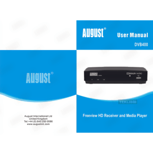August DVB400 Freeview HD Receiver and Media Player User Manual