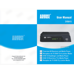 August DVB415 Freeview HD Receiver and Media Player User Manual