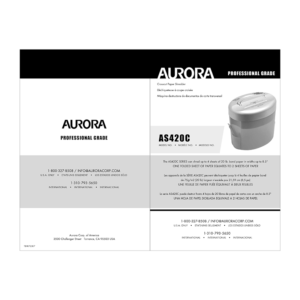 AS420C Aurora 4-sheet Crosscut Paper/Credit Card Shredder User Manual