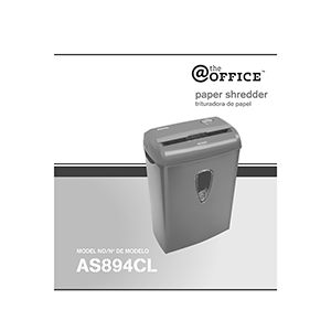AS894CL Aurora 8-sheet Cross-Cut Paper Shredder Operating Instructions