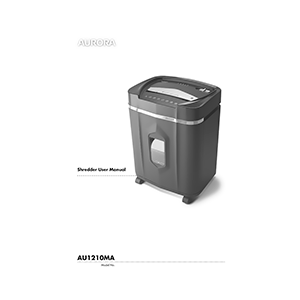 AU1210MA Aurora 12-sheet Micro-Cut Paper Shredder User Manual