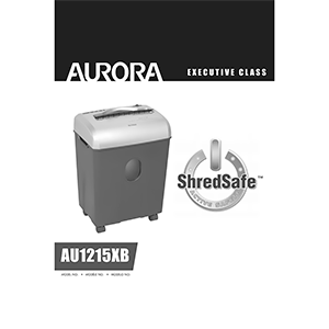 AU1215XB Aurora 12-sheet Cross-Cut Paper Shredder User Manual