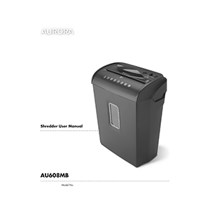 AU608MB Aurora 6-sheet Micro-Cut Paper Shredder User Manual