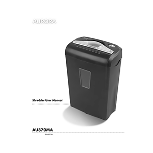 AU870MA Aurora 8-sheet Micro-Cut Paper Shredder User Manual