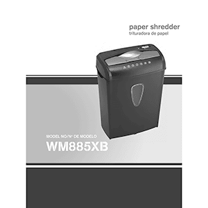 WM885XB Aurora 8-sheet cross-cut paper shredder Operating Instructions