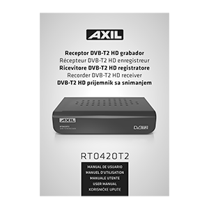 Axil RT0420T2 DVB-T2 HD PVR Receiver User Manual
