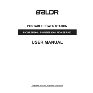 Baldr Pioneer 500 Portable Power Station User Manual