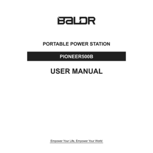 Baldr Pioneer 500B Portable Power Station User Manual