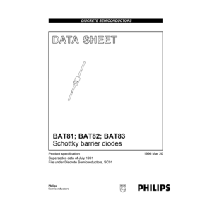 BAT81 Philips Semiconductors Schottky Barrier Diode Data Sheet