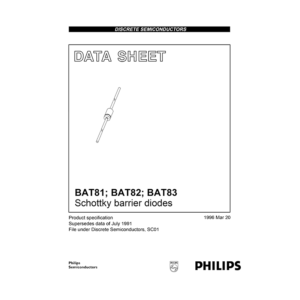 BAT82 Philips Semiconductors Schottky Barrier Diode Data Sheet