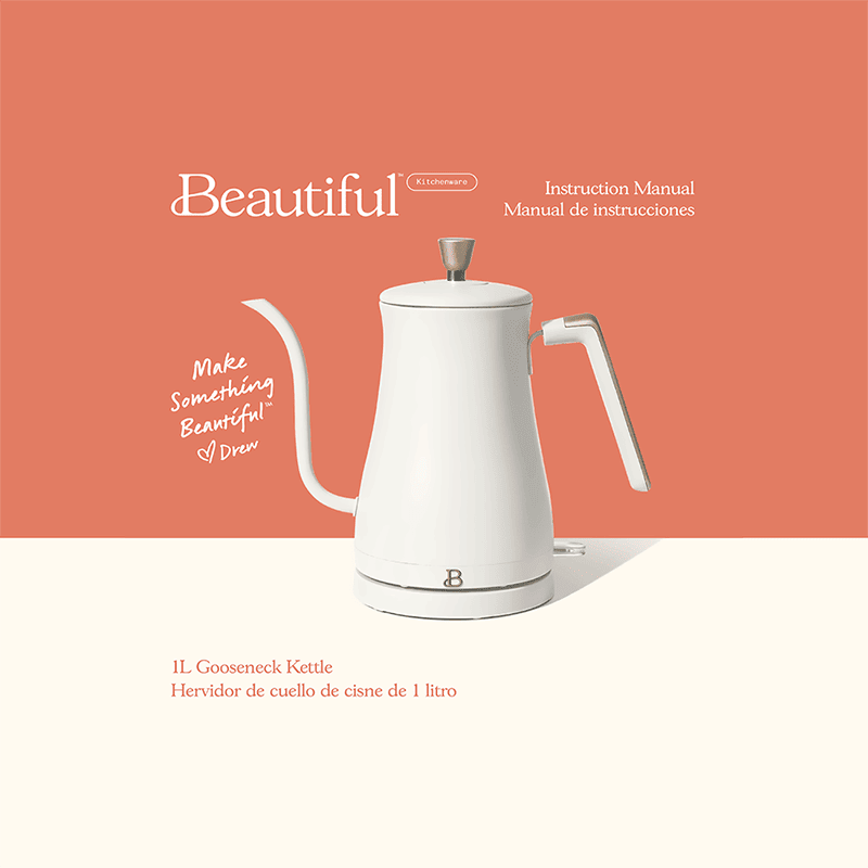 Beautiful 1L Electric Gooseneck Kettle Instruction Manual