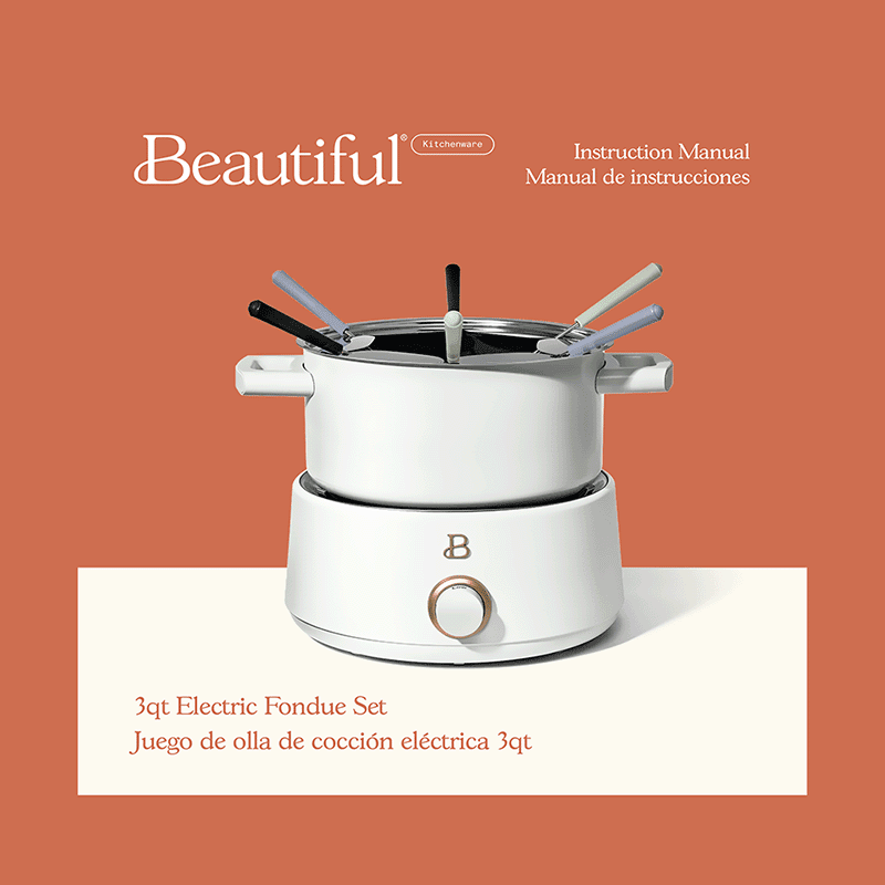 Beautiful 3qt Electric Fondue Set Instruction Manual