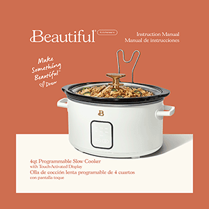 Beautiful 4QT Slow Cooker Instruction Manual