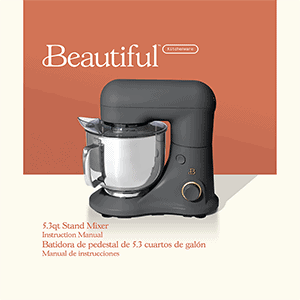 Beautiful 5.3qt Tilt-Head Stand Mixer Instruction Manual