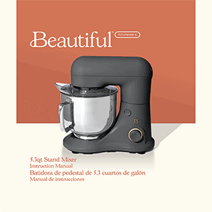 Beautiful 5.3qt Tilt-head Stand Mixer Merlot Instruction Manual