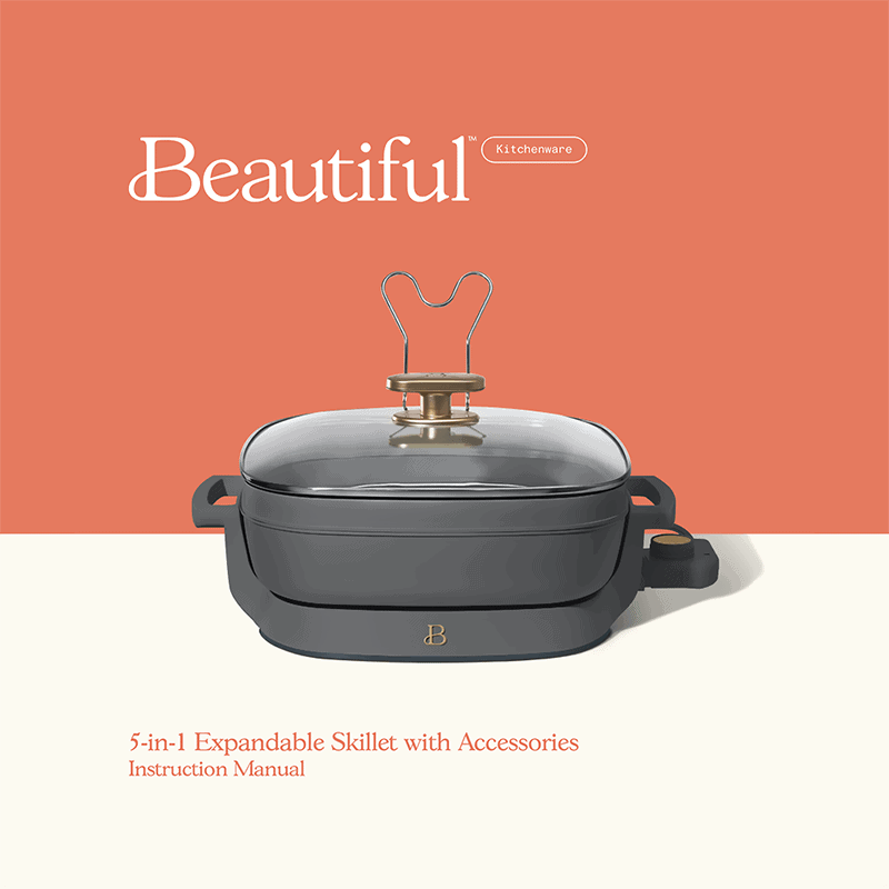 Beautiful 5-in-1 Electric Expandable Skillet Instruction Manual