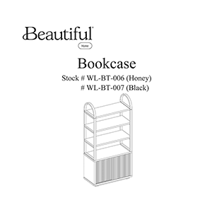 Beautiful Fluted 3-Shelf Bookcase (with Storage Cabinet) User Manual